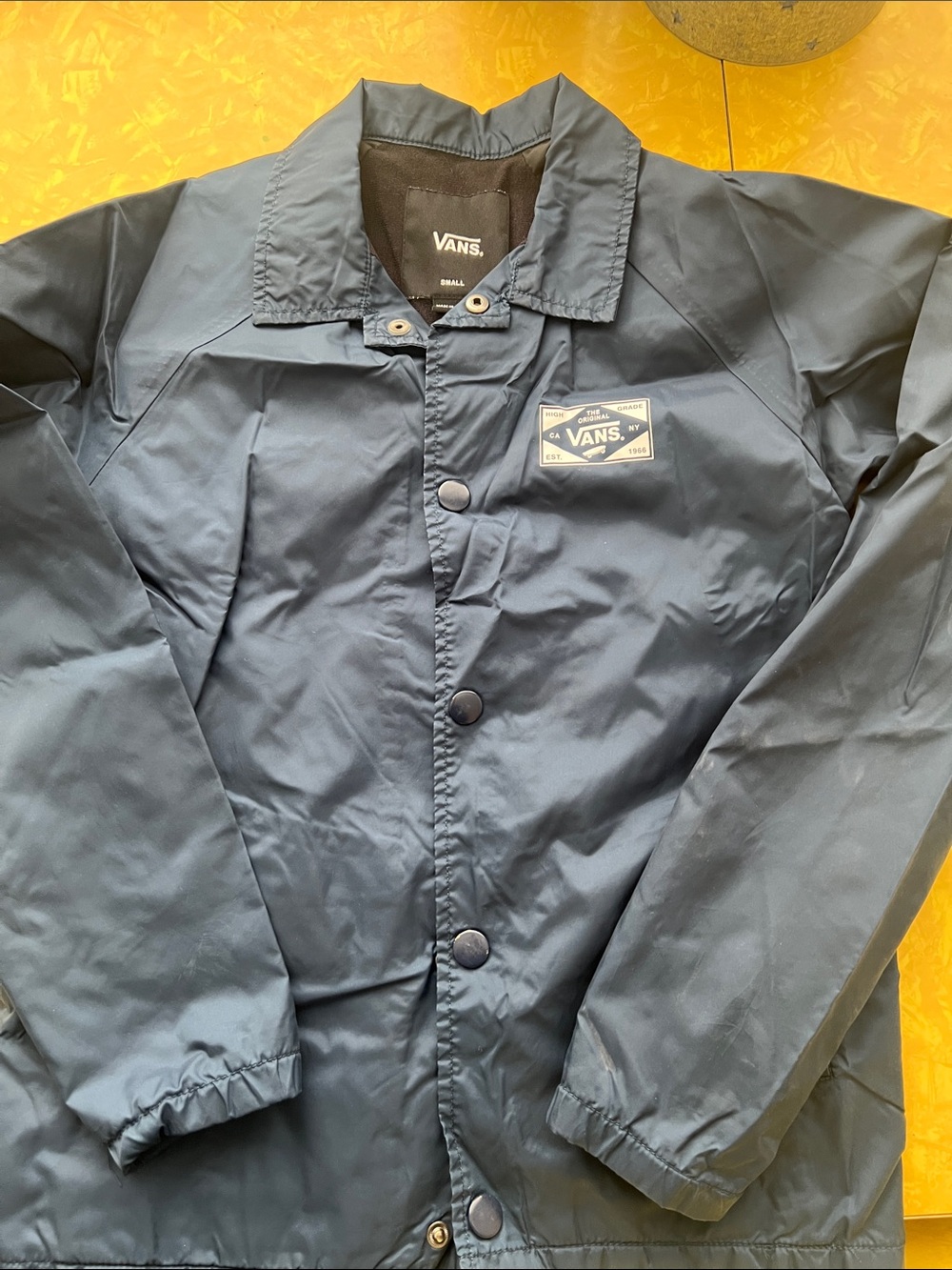 Vans Men's Dark Blue Snap-Front Windbreaker Jacket
